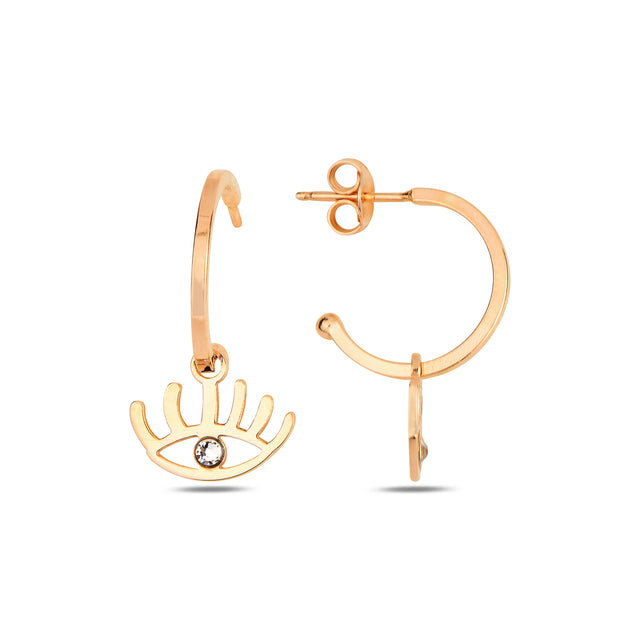 Sterling Silver Swarovski Crystal Eye Drop Earrings - Minimalist Bezel Set