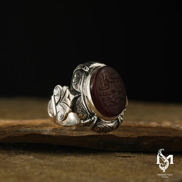 Men's Philosophical Inscription Ring - Reflective Design