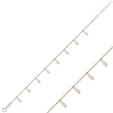 Sparkling Sterling Silver Marquise Crystal Dangle Bracelet