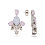Swarovski Crystal Sterling Silver Drop Earrings - Floral Bloom