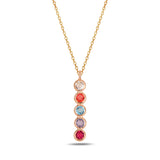 Náhrdelník z pravého stříbra s visícím barevným designem Swarovski krystalů