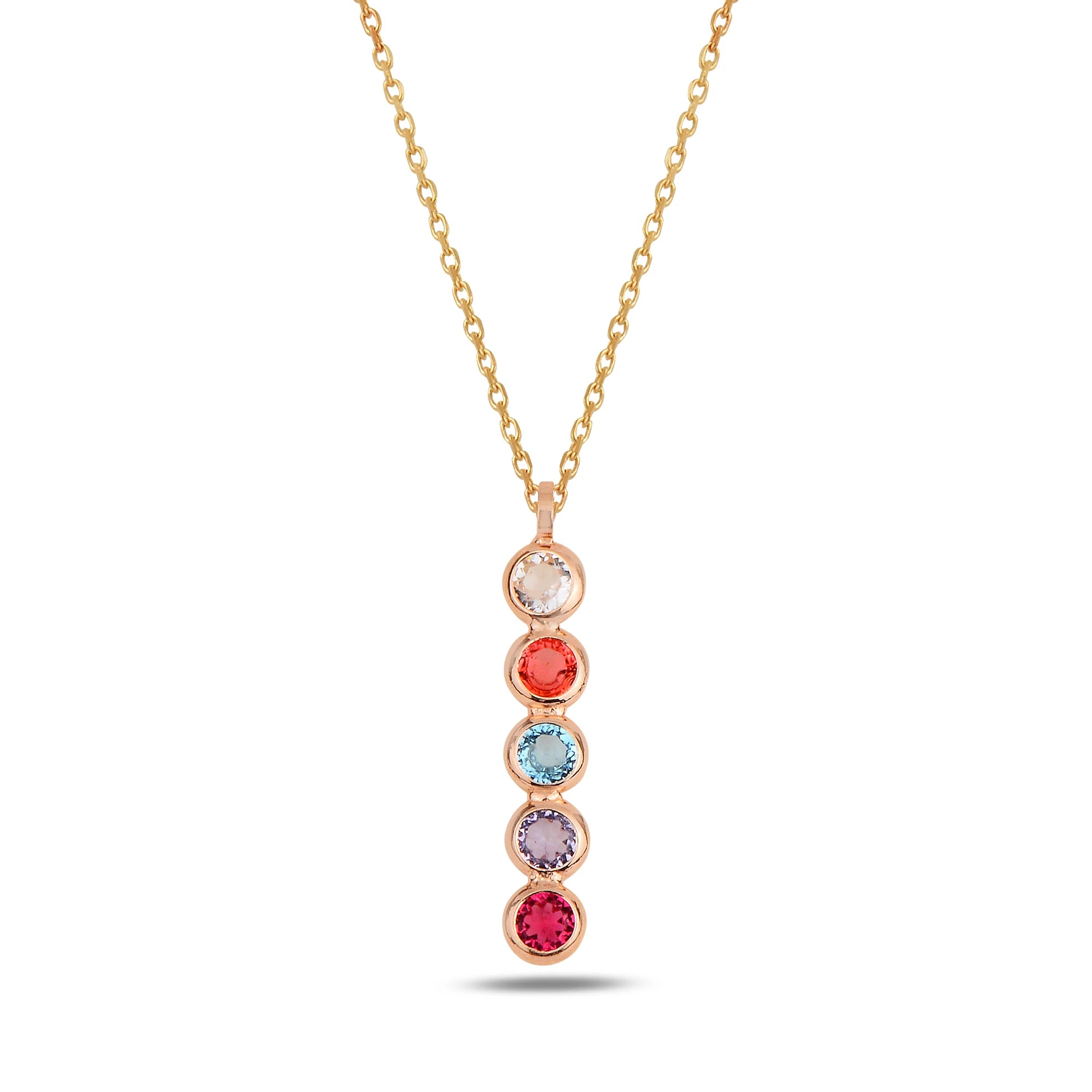 Náhrdelník z pravého stříbra s visícím barevným designem Swarovski krystalů
