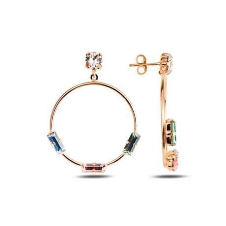 Elegant Trio Earrings - Distinctive Three-Element Design