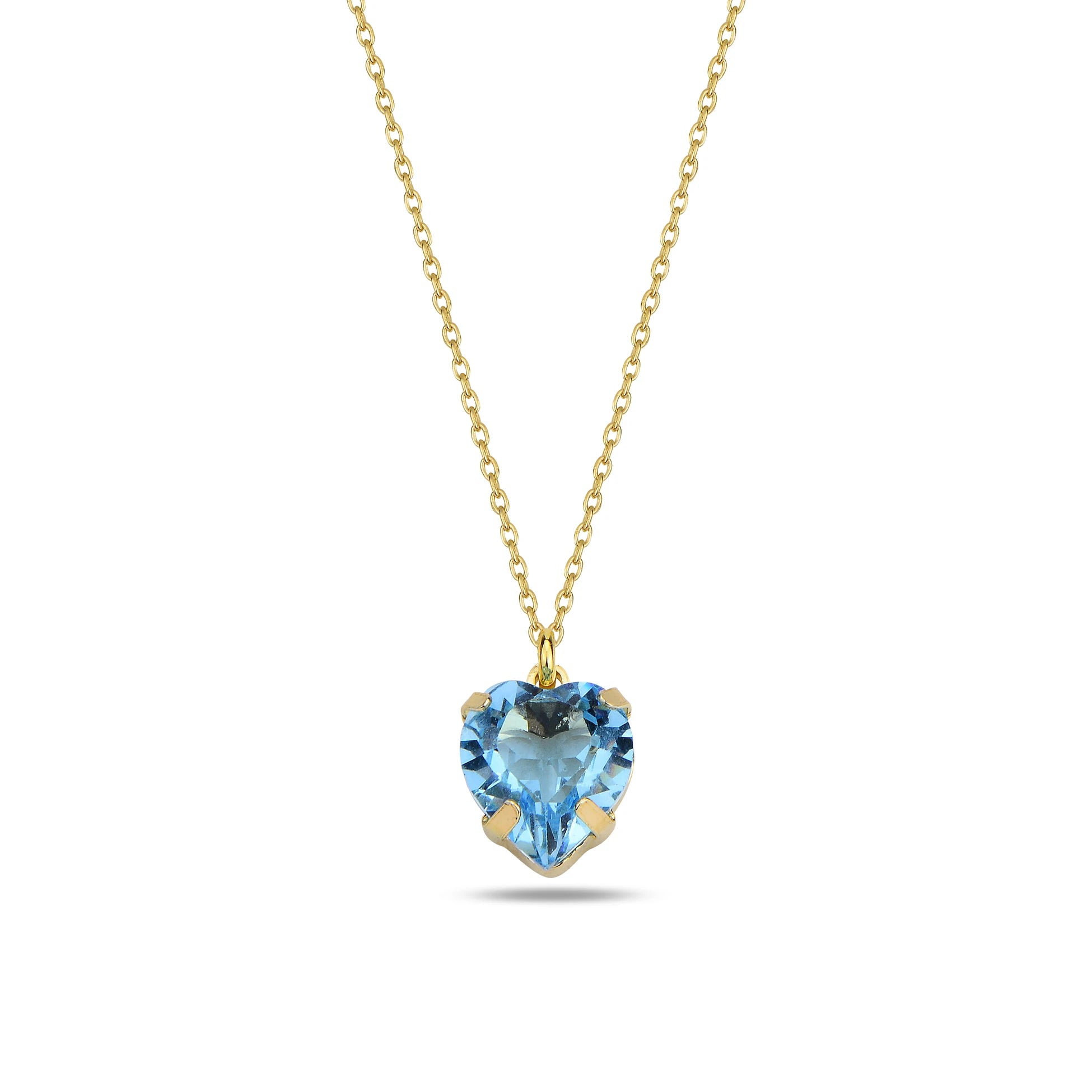 Yellow Gold Plated Sterling Silver Swarovski Crystal Love Necklace