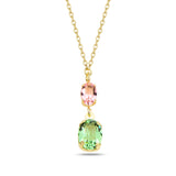 Elegant Double Drop Pendant Necklace - Rounded Silhouette