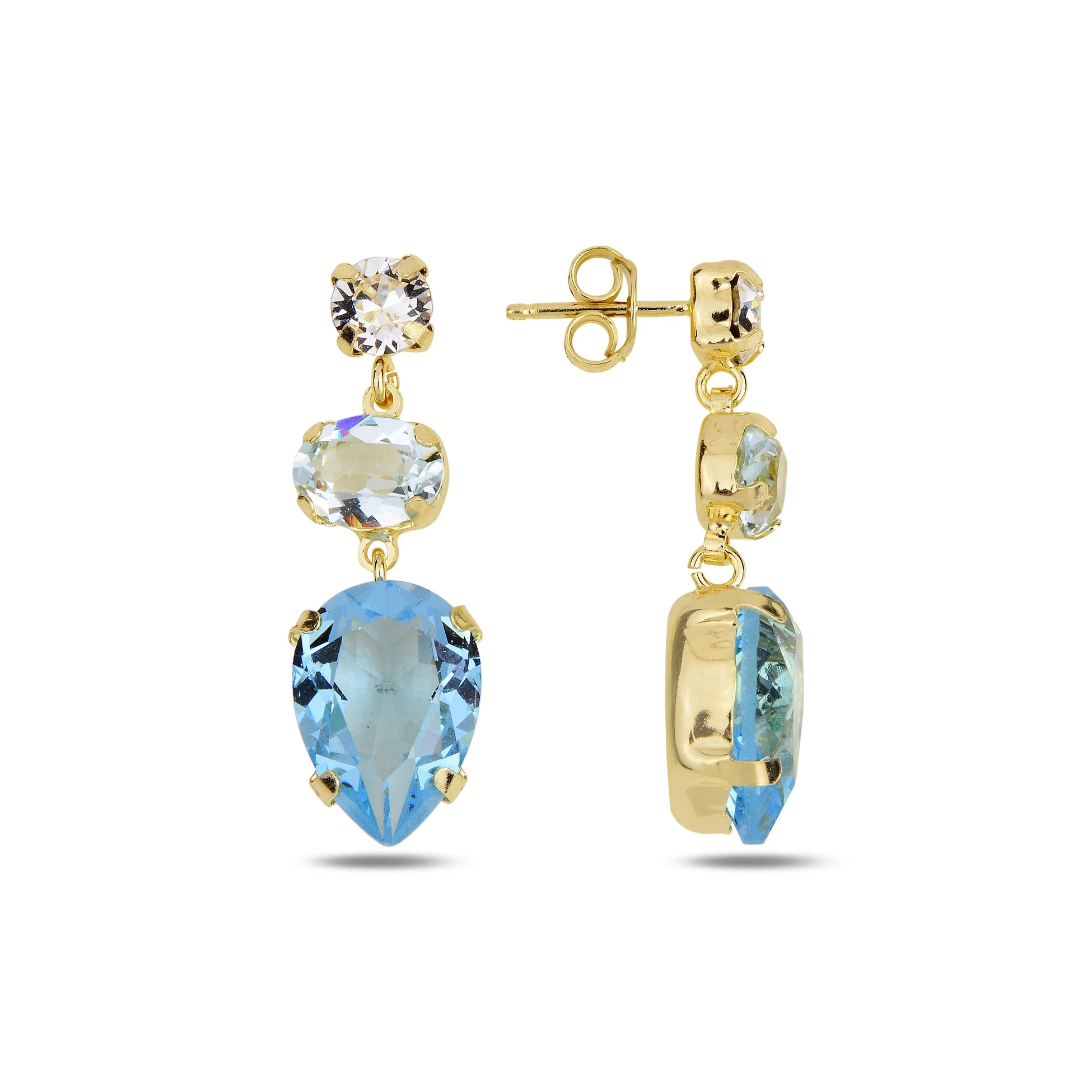 Dazzling Pera Mini Dangle Earrings - Elegant Sparkle