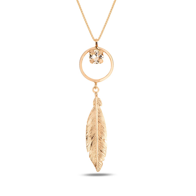 Delicate Feather Pendant Necklace - Symbol of Spirit & Grace