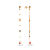 Geometric Square Drop Earrings - Modern Dangle Design