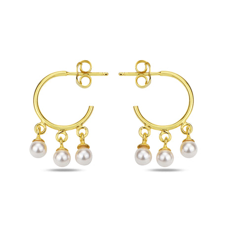 Elegant Dangling Hoop Earrings - Chic Drop Design for Everyday Wear