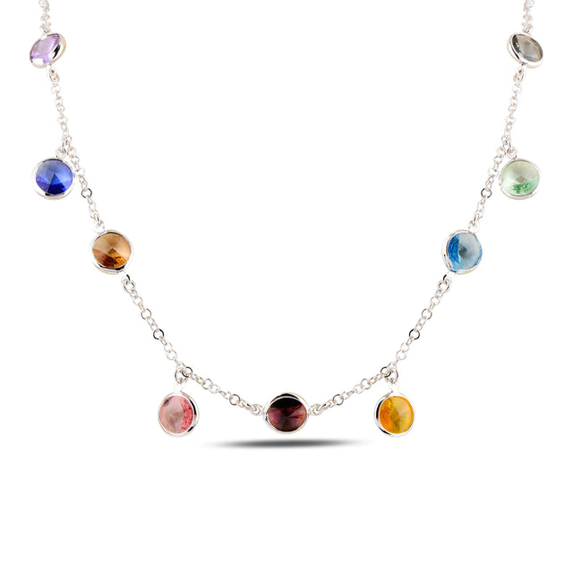 Sterling Silver Swarovski Crystal Pendant Necklace - Minimalist Bezel Set