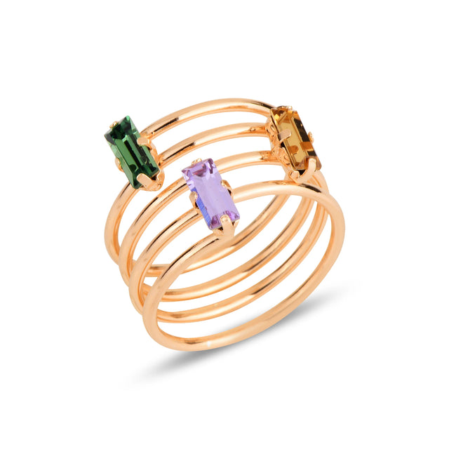 Minimalist Coiled Ring with Elegant Sparkle - Spes Collection