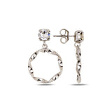 Elegant Solitaire Infinity Hoop Earrings - Timeless Design