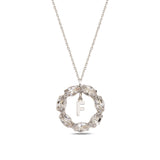 Collar de Plata de Ley con Letras y Cristales Swarovski Marquise