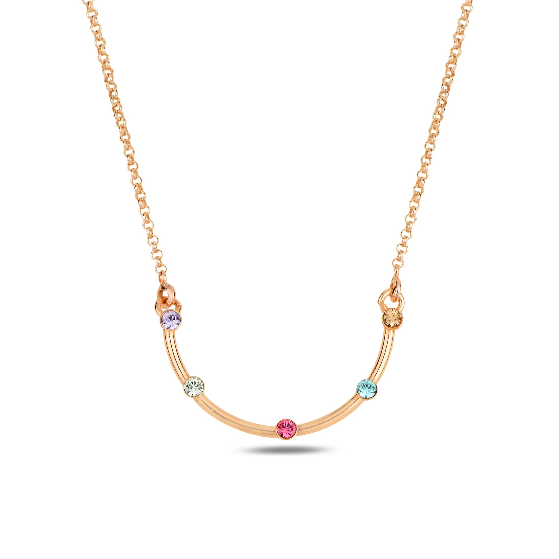 Náhrdelník ze stříbra 925 a krystalů Swarovski – barevný visací design