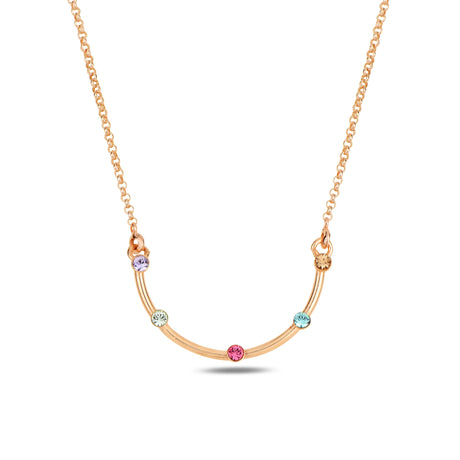 Sterling Silver & Swarovski Crystal Necklace - Colorful Dangling Design
