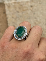 Oval Emerald Ring - Elegant Green Gemstone Statement