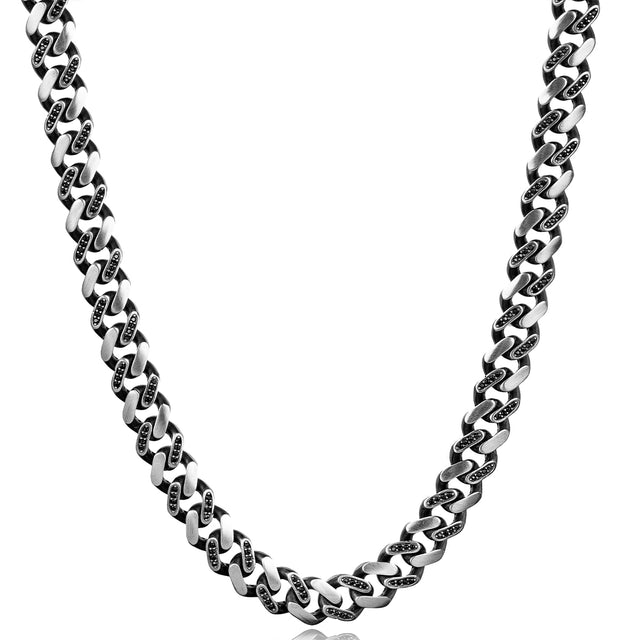Cubic Zirconia Sterling Silver Chain - Gourmet & Smooth Link Design