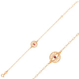 Sterling Silver Evil Eye Charm Bracelet - Elegant Protection