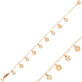 Elegant Dangling Charm Bracelet - Row of Coin-Inspired Discs