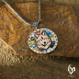 Crafted Metal Men's Wolf Medallion Pendant - Symbolic Design