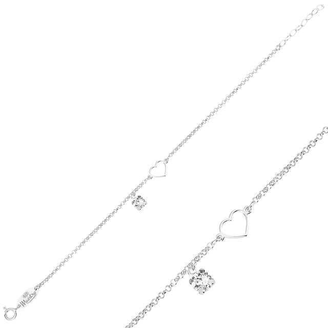 Sterling Silver Heart Bracelet - Signature Vulcan Style