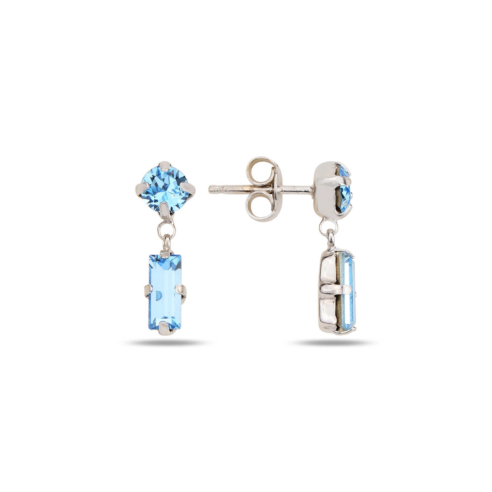 Elegant Baguette Drop Earrings - Modern Statement