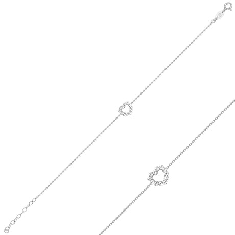 Sterling Silver Heart Bracelet - Minimalist Swarovski Design