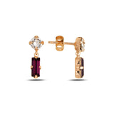 Elegant Baguette Drop Earrings - Modern Statement