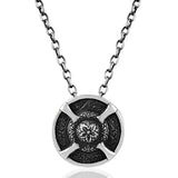 Sterling Silver Lindiskjoldr Shield Necklace - Norse Inspired