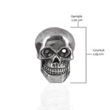 Sterling Silver Skull Stud Earrings - Bold Statement & Unique Design