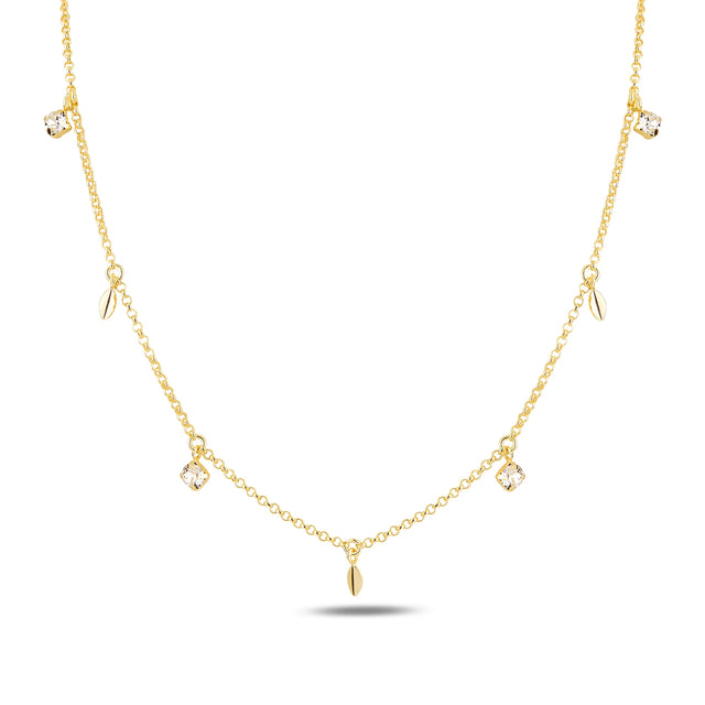 Lustrous Pearl & Sparkling Stone Pendant Necklace - Elegant Design