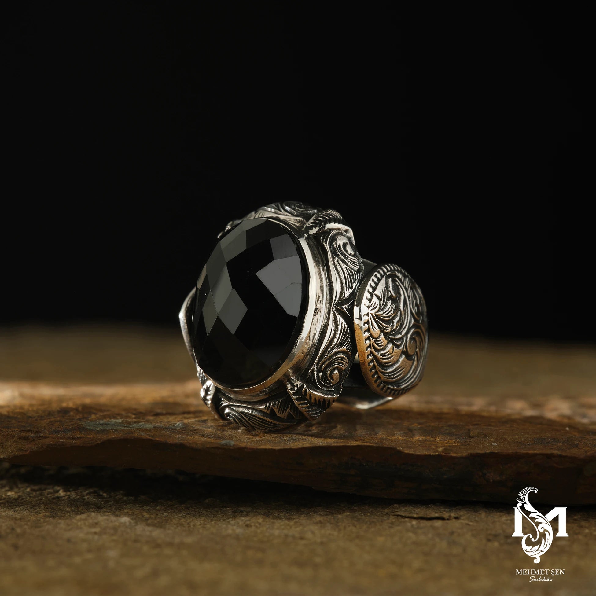 Black Onyx Oval Men's Ring - Bold & Timeless Statement Design