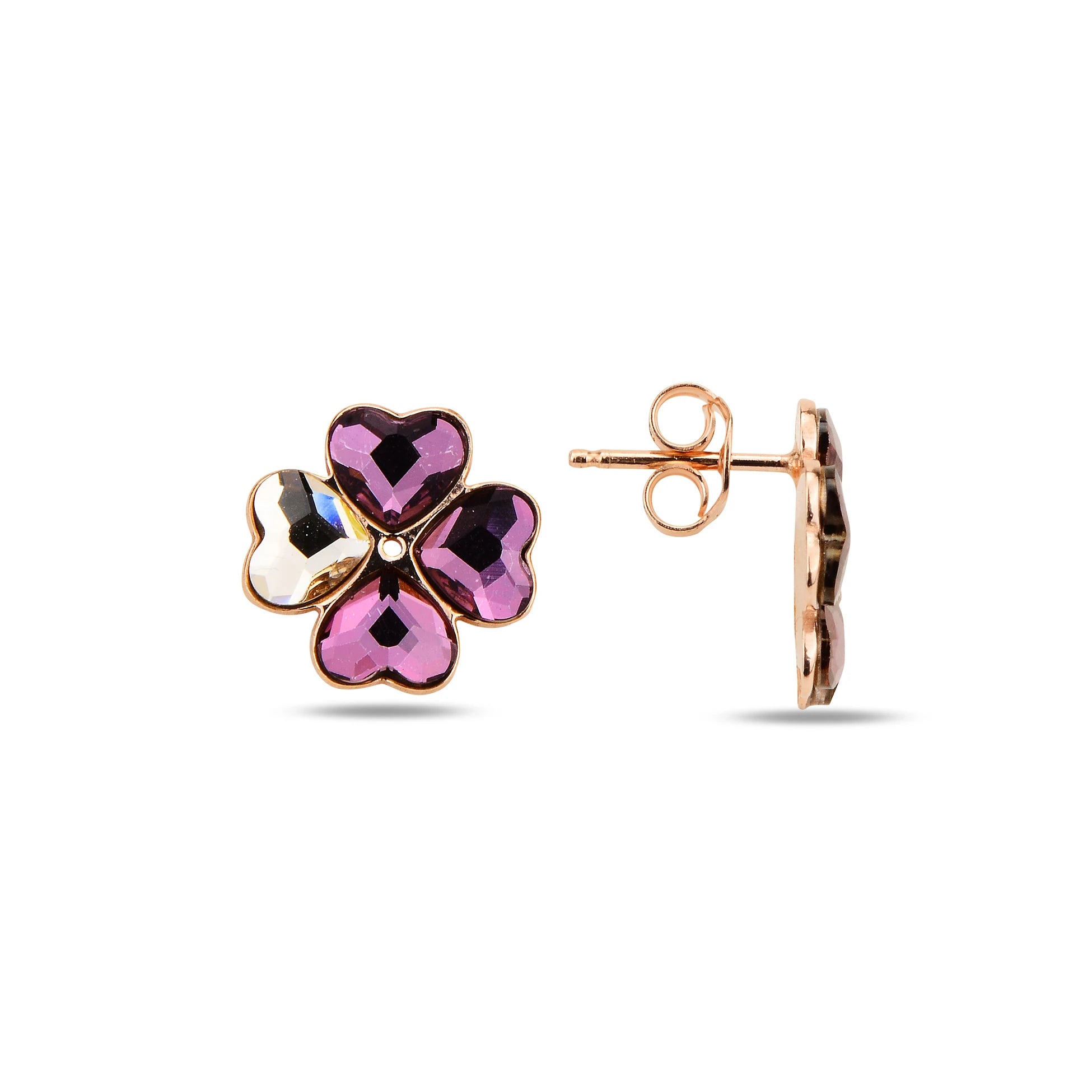Sparkling Clover Threader Earrings - Fortuna Lucky Charm