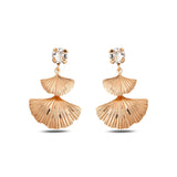 Sparkling Solitaire Earrings - Elegant Feather Charm Design