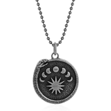 Sterling Silver Ouroboros Necklace - Symbolic Serpent Pendant