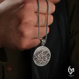 Sterling Silver Men's Pendant Necklace - Ayat al-Kursi Engraving