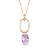 Elegant Ring Pendant Necklace - Romantic Design, Natural Stone Hues