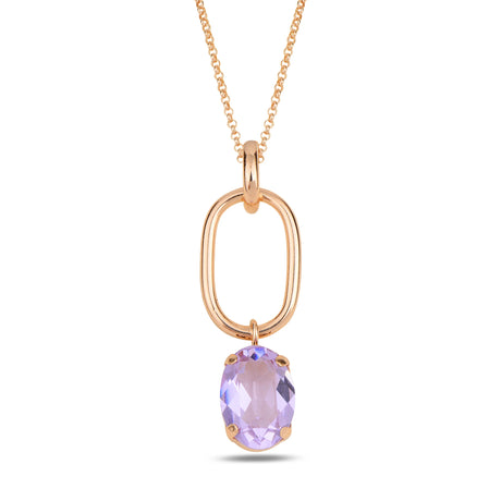 Elegant Ring Pendant Necklace - Romantic Design, Natural Stone Hues