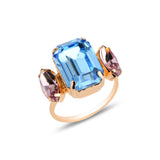 Emerald-Cut Crystal Statement Ring - Modern Oval Design