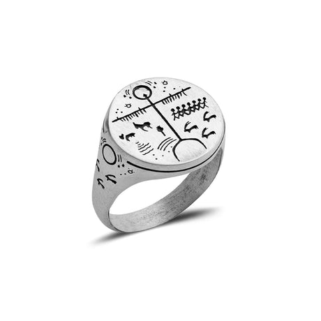 Sterling Silver Shaman Drum Ring - Bohemian Spirit Charm