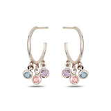 Elegant Minimalist Dangle Hoop Earrings - Subtle Sparkle Design