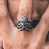 Sterling Silver Octopus Ring - Handcrafted Ocean-Inspired Statement Piece