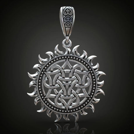 Artisan Crafted Pagan Sun Medallion Necklace