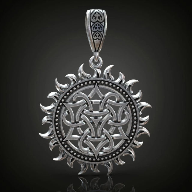 Artisan Crafted Pagan Sun Medallion Necklace