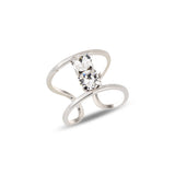 925 Sterling Silver Rose Gold Plated Solitaire Ring - Bezel Set Swarovski