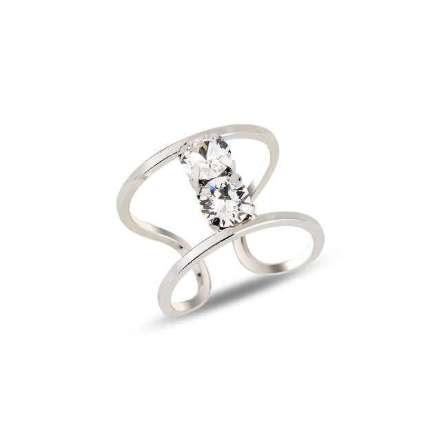 925 Sterling Silver Rose Gold Plated Solitaire Ring - Bezel Set Swarovski
