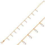 Sterling Silver Dangling Charm Bracelet - Modern Elegance