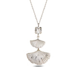 Sparkling Solitaire Feather Pendant Necklace - Everyday Talisman