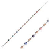 Sterling Silver Eternity Bracelet with Marquise Swarovski Crystals