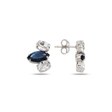 Sterling Silver Marquise Swarovski Crystal Stud Earrings - Neptune